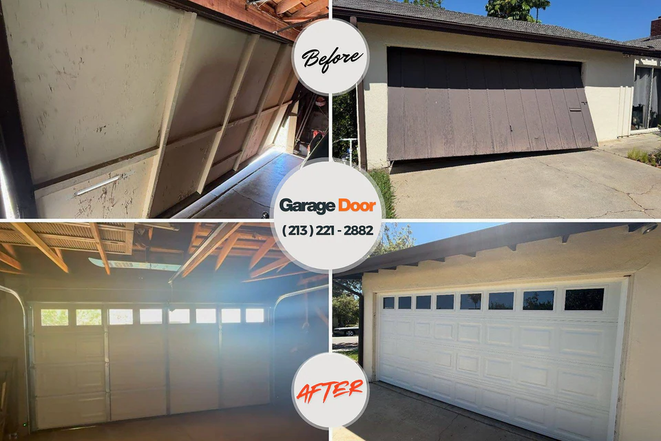 Before and after: garage door opener repair Central City, IA